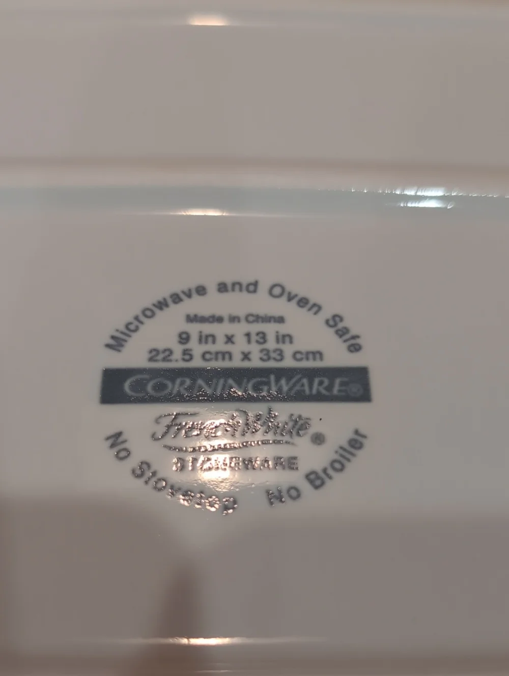 Corningware French White Lasagna Baking Dish 9
